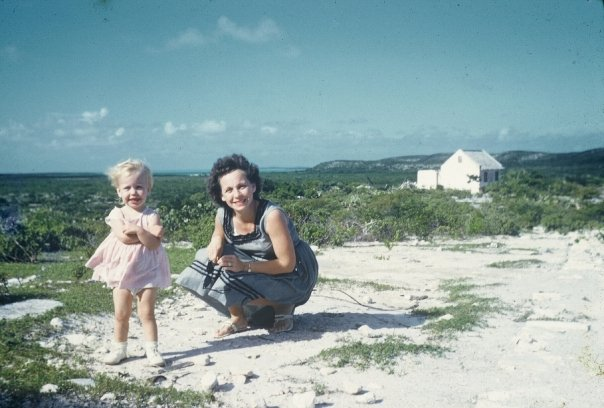 My grnadmother with her youngest child, Tammy, on the island of South Caicos circe 1965ish.