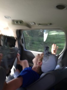 I have titled this photo: Road Trip from the Back Seat